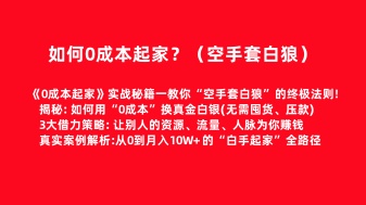 如何0成本起家？（空手套白狼）