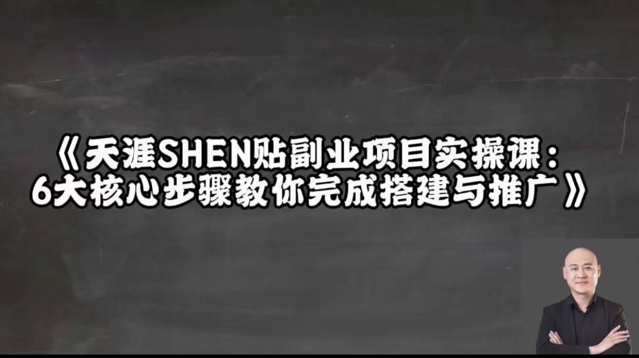 《天涯SHEN贴副业项目实操课：6大核心步骤教你完成搭建与推广》